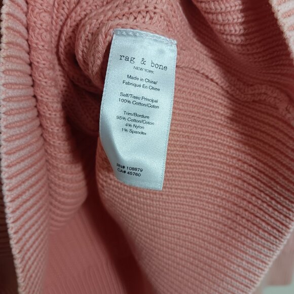 rag&bone dawn off the shoulder ribbed kni sweater pink s/p - Picture 6 of 6